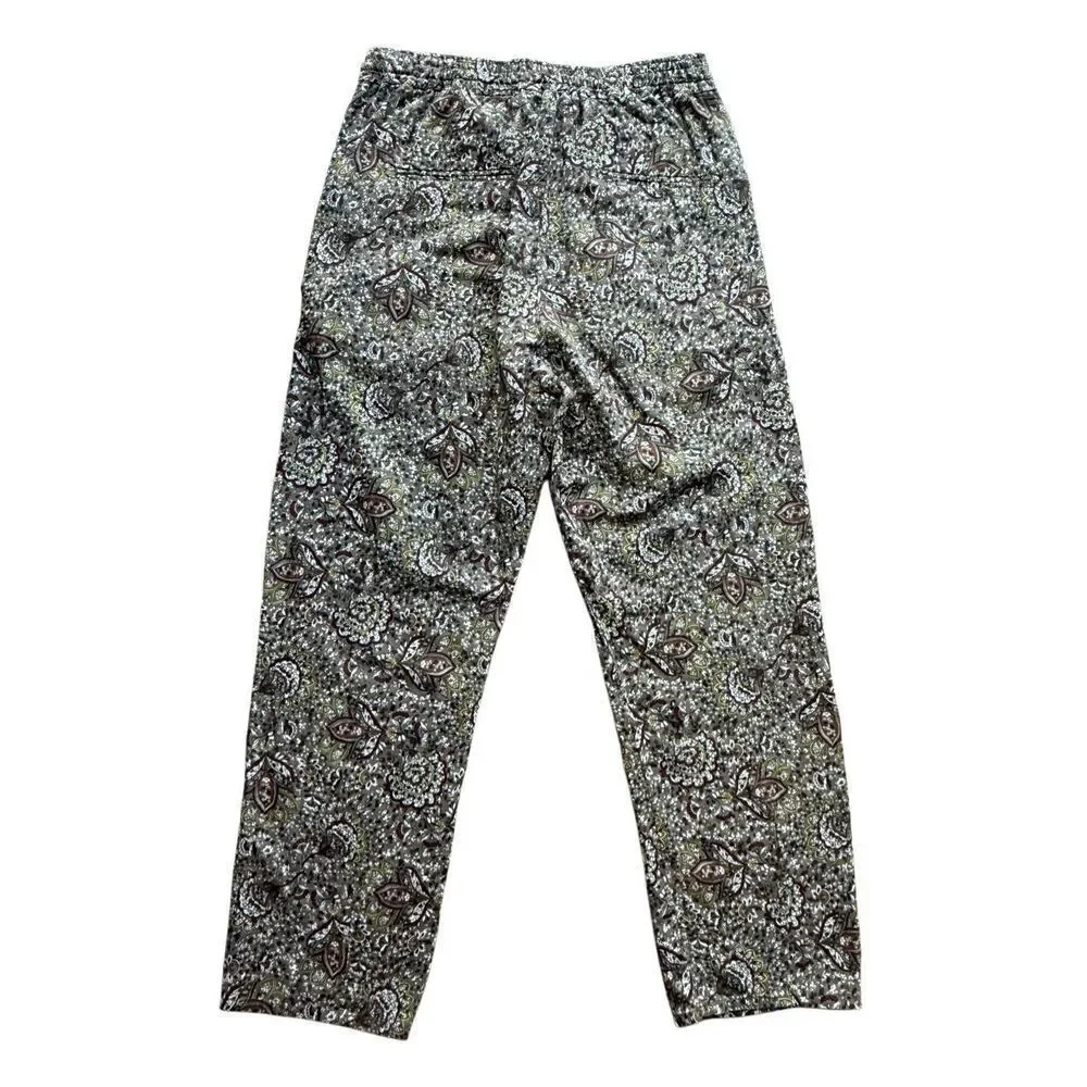 ZARA Floral Print Linen/Cotton Blend Pants Size XS